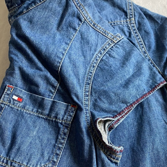 - Vintage 00’s Tommy Hilfiger denim jean button collar dress 8 - Picture 2 of 13